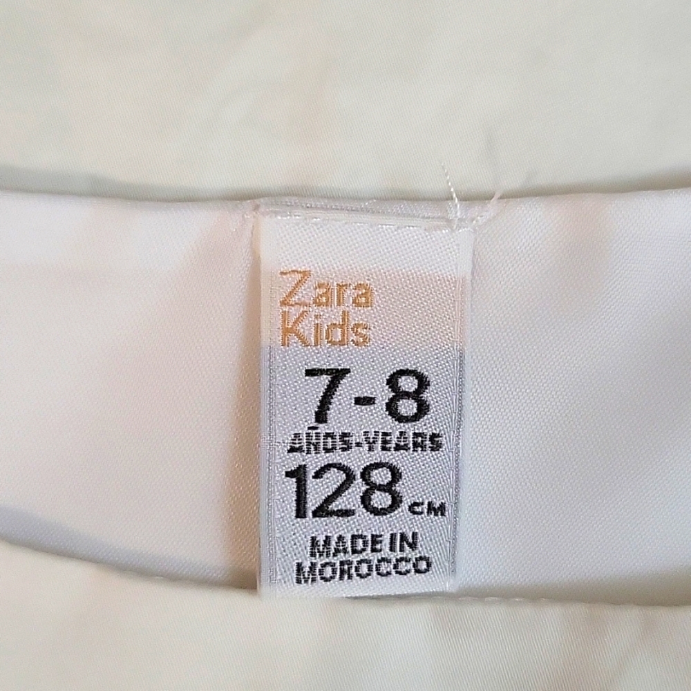 Girls' Zara White Classic Dress - sz 7-8 - Picture 3 of 3